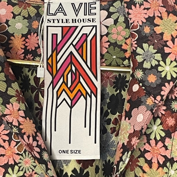 La Vie Style House jacket duster brocade floral pattern Unique - Picture 3 of 11